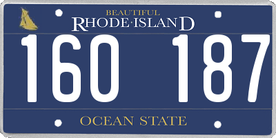 RI license plate 160187