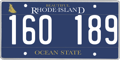RI license plate 160189