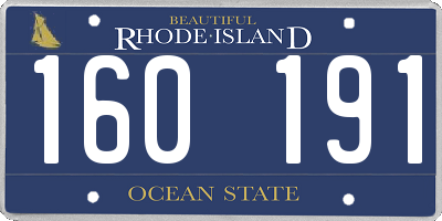 RI license plate 160191