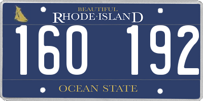 RI license plate 160192
