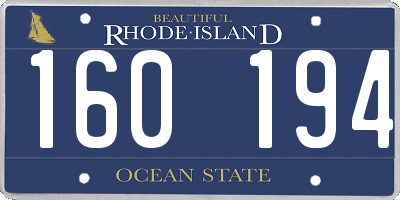 RI license plate 160194