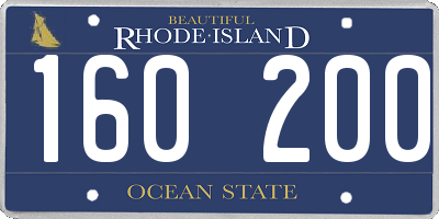 RI license plate 160200