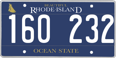 RI license plate 160232