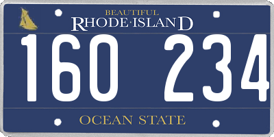 RI license plate 160234