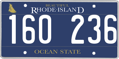 RI license plate 160236