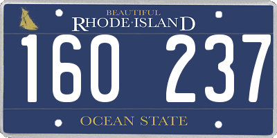 RI license plate 160237