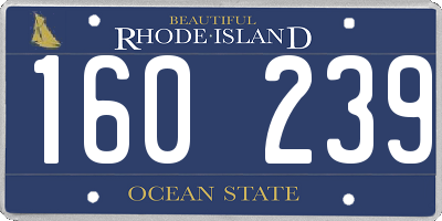 RI license plate 160239