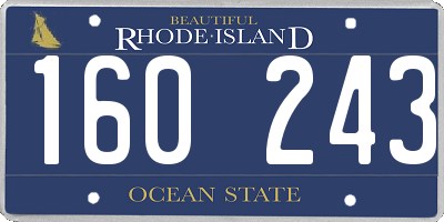 RI license plate 160243