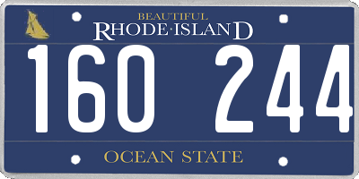 RI license plate 160244