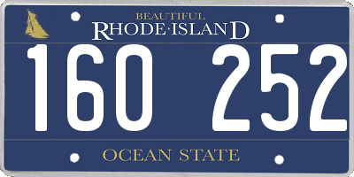RI license plate 160252