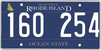 RI license plate 160254