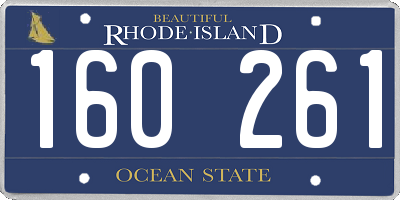 RI license plate 160261