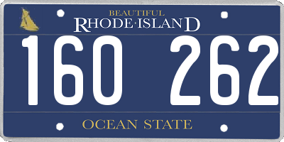 RI license plate 160262