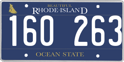 RI license plate 160263