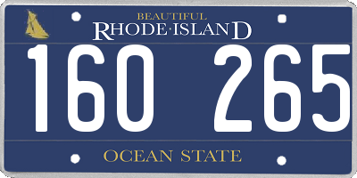 RI license plate 160265