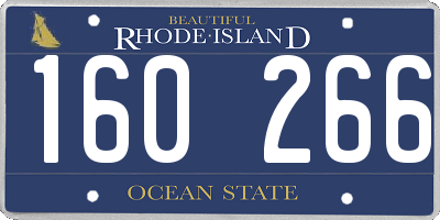RI license plate 160266