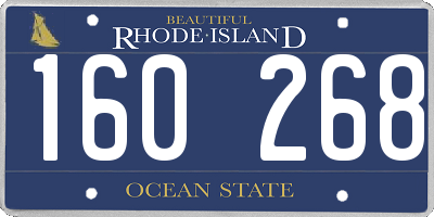 RI license plate 160268