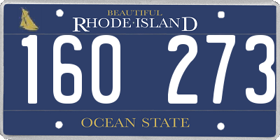 RI license plate 160273