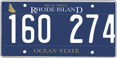 RI license plate 160274