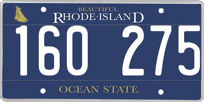 RI license plate 160275