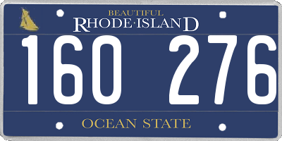 RI license plate 160276