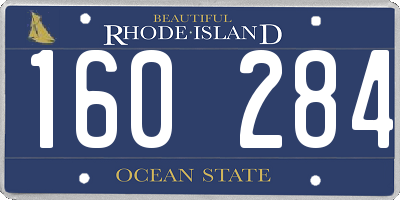 RI license plate 160284