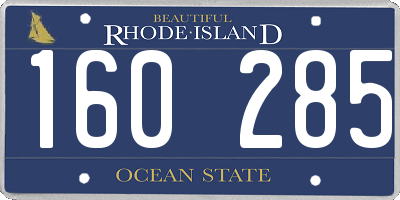 RI license plate 160285