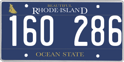 RI license plate 160286