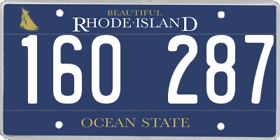 RI license plate 160287