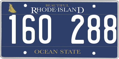RI license plate 160288