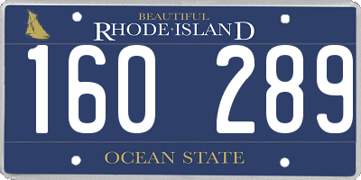 RI license plate 160289