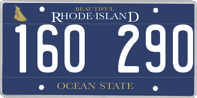 RI license plate 160290