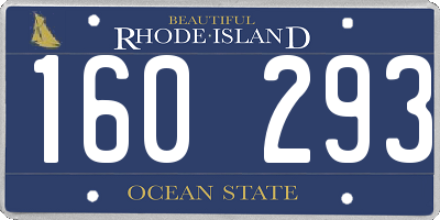 RI license plate 160293