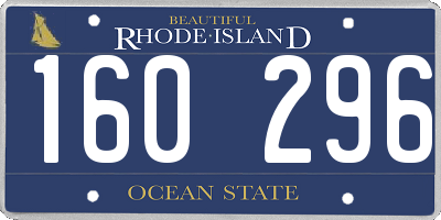 RI license plate 160296