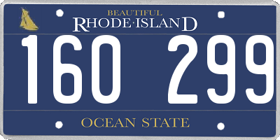 RI license plate 160299