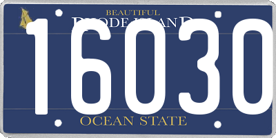 RI license plate 16030