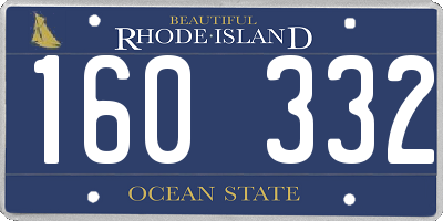 RI license plate 160332