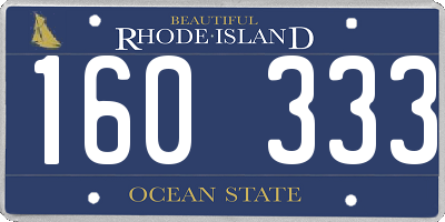 RI license plate 160333
