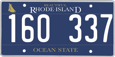 RI license plate 160337