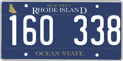 RI license plate 160338
