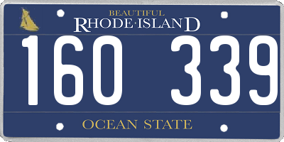 RI license plate 160339