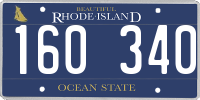 RI license plate 160340