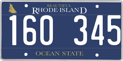 RI license plate 160345