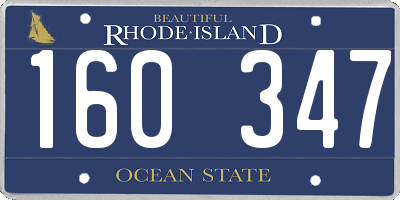 RI license plate 160347