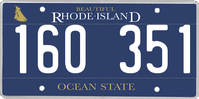 RI license plate 160351