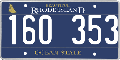 RI license plate 160353