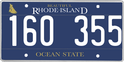 RI license plate 160355