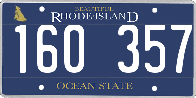 RI license plate 160357