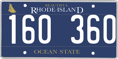 RI license plate 160360