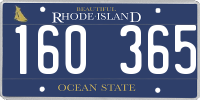 RI license plate 160365